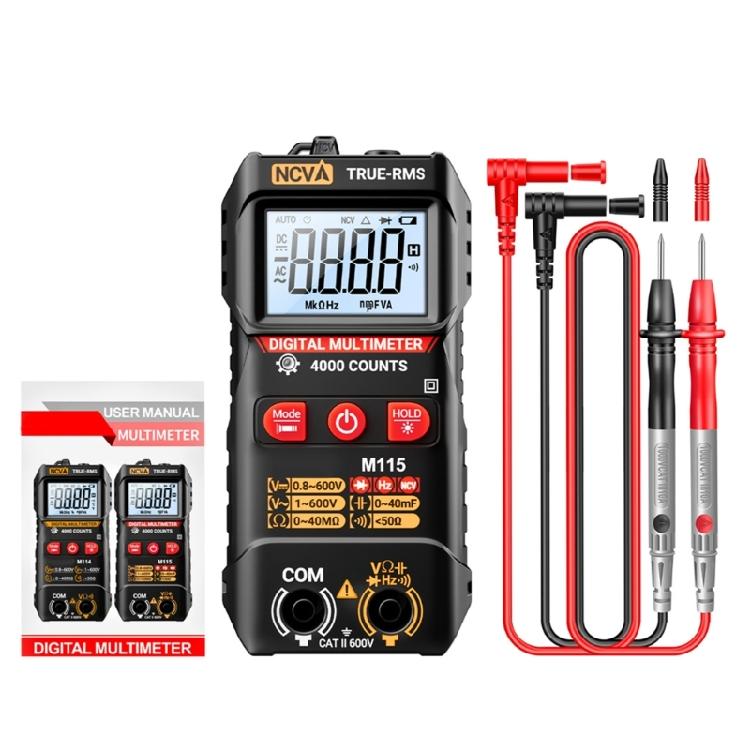 M115 Digital Multimeter Voltage Tester 4000 Counts Multifunction NCV Capacitance Diode Resistance Testing Tool
