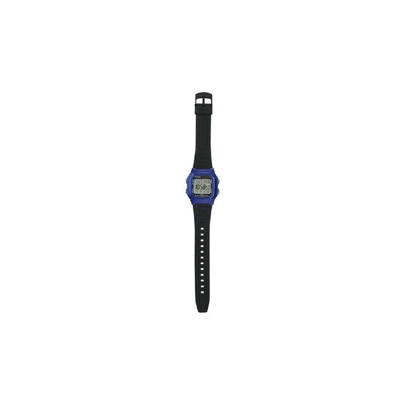 Casio YOUTH Series - Silicone Small Square 100 Meters Waterproof Quartz Movement Resin Strap Japanese and Korean Watch Men's Watch Blue W-800HM-2A