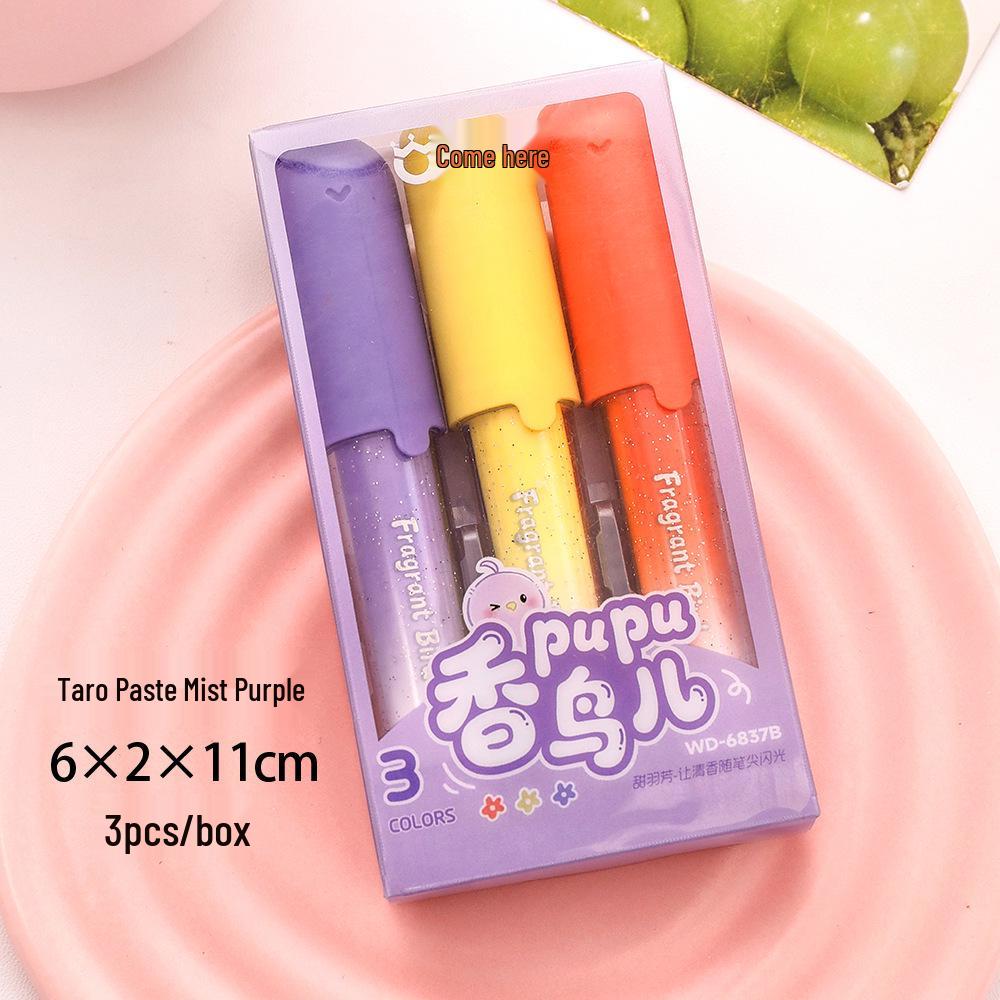 Morandi Glitter Fluorescent Highlighter - Large Capacity Eye-Safe Journaling & Doodling Pen Chisel Tip