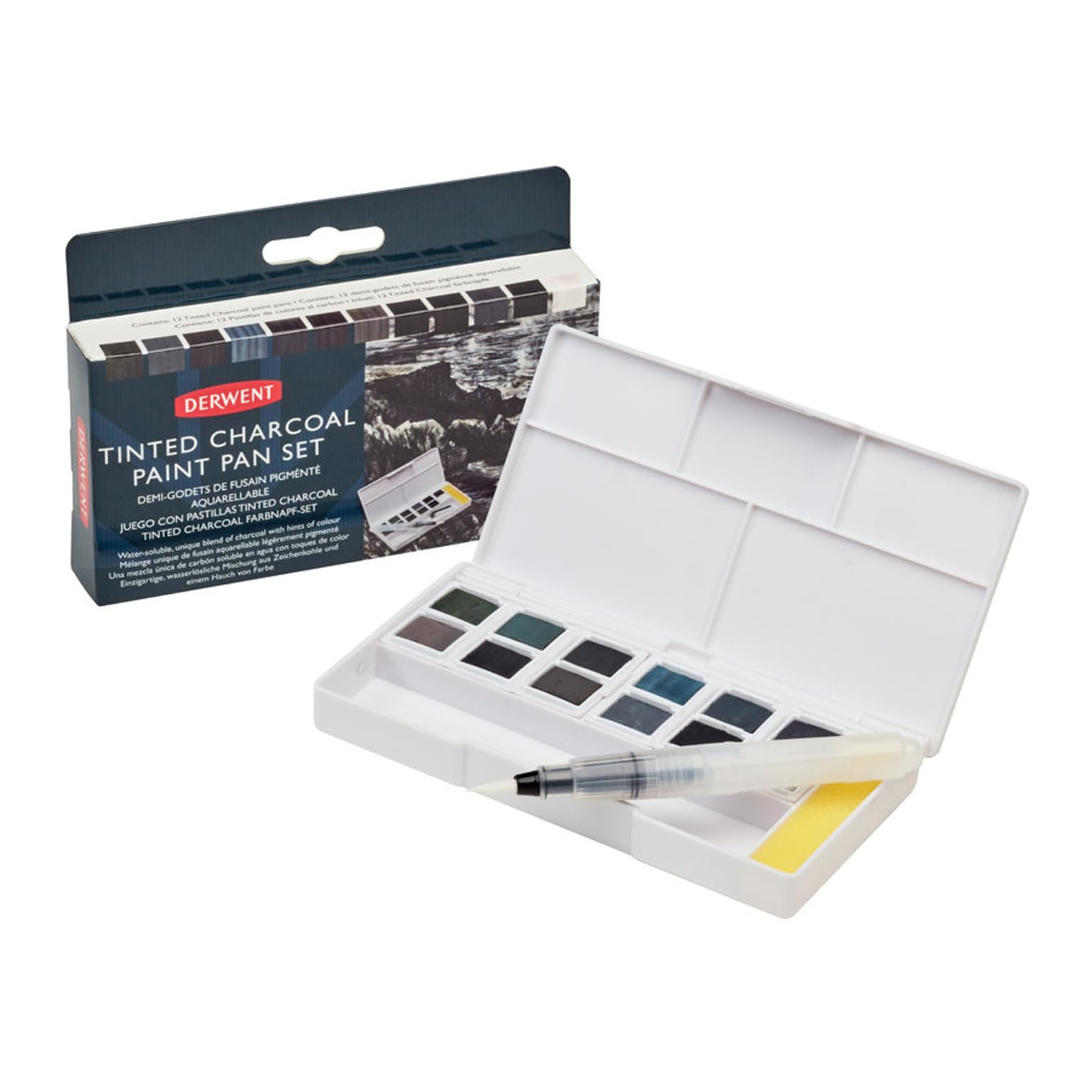 

Derwent Tinted Charcoal Paint Pans, 12 Colors, 2305872 (Official Japanese Product)