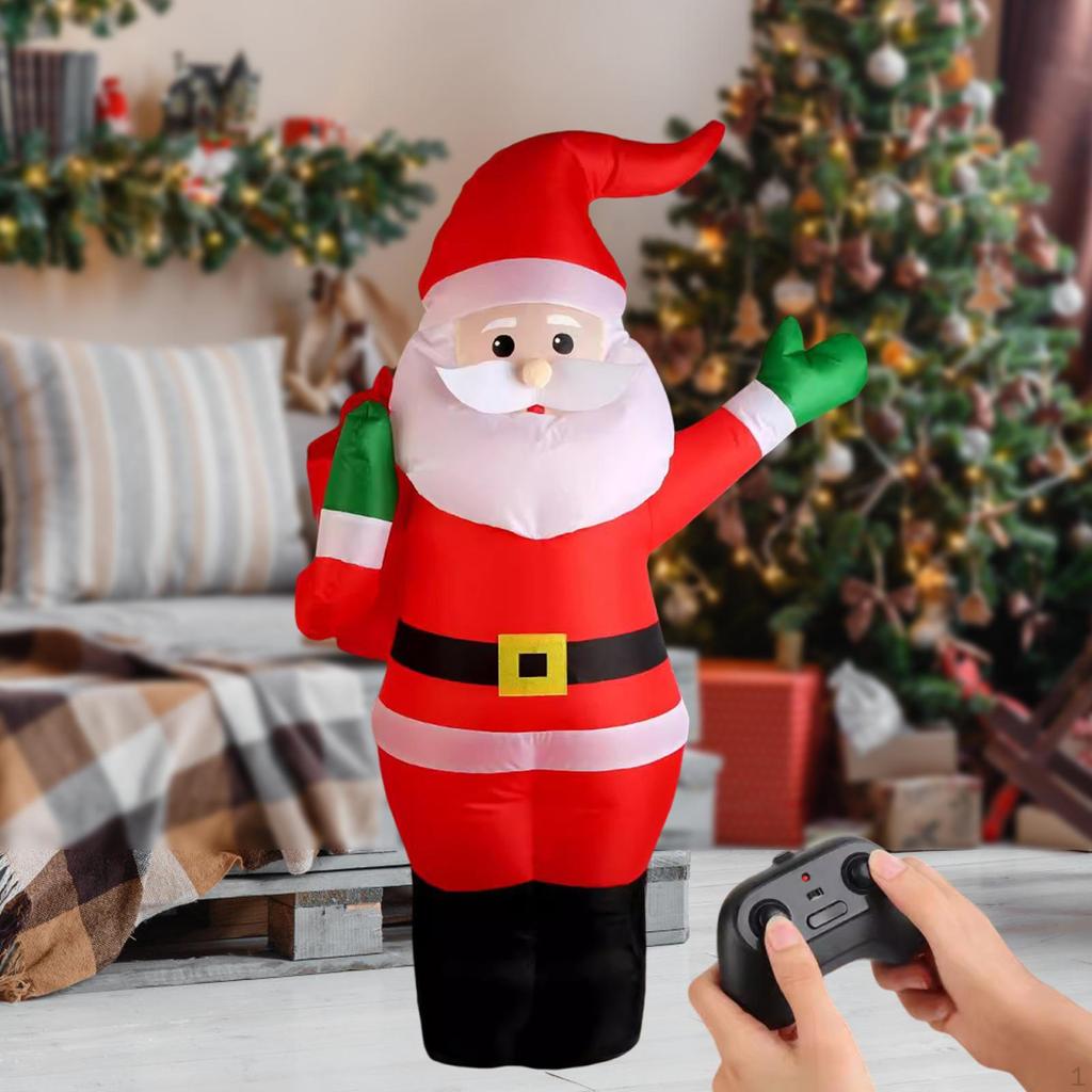 Aufblasbarer Weihnachtsmann aus wasserdichtem Stoff mit Musik für Party, Hof und Rasen