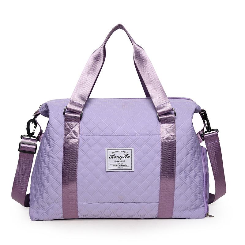 Einfarbige leichte Fitness-Tasche mit großem Fassungsvermögen, für Freizeitreisen, Nylon-Aufbewahrungstasche, Trocken- und Nassfach, Gepäcktasche für Geschäftsreisen