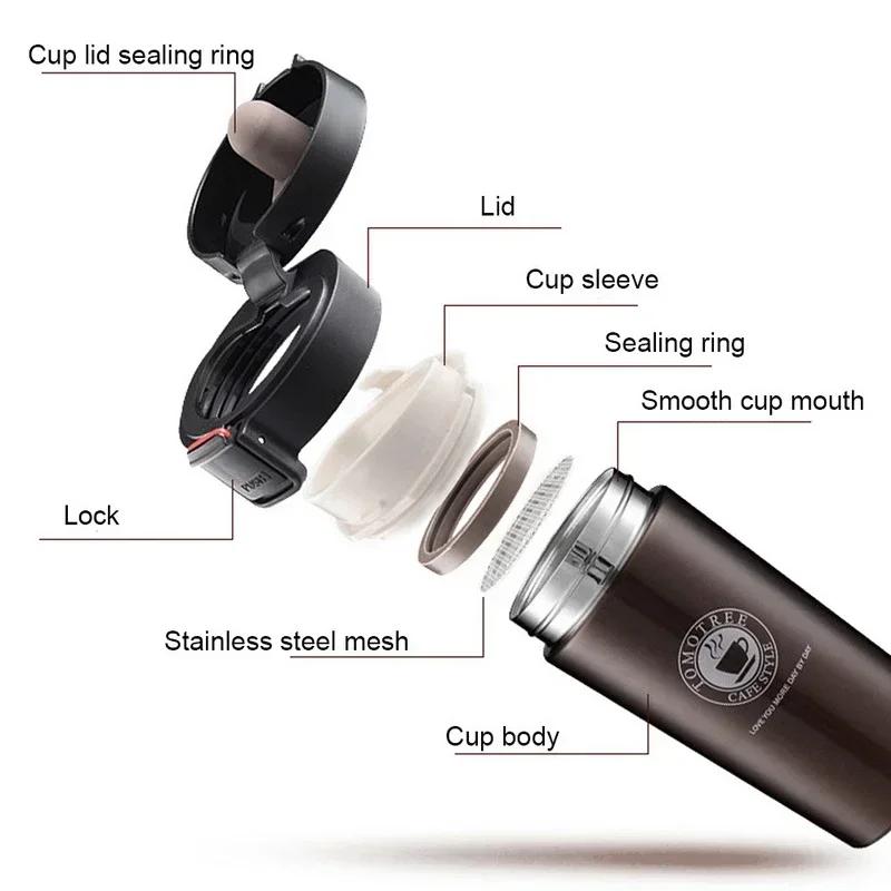 Stainless Steel Travel Thermal Mug Leak-Proof Thermos Bottle Vacuum Flask Insulated Cups One Button Open