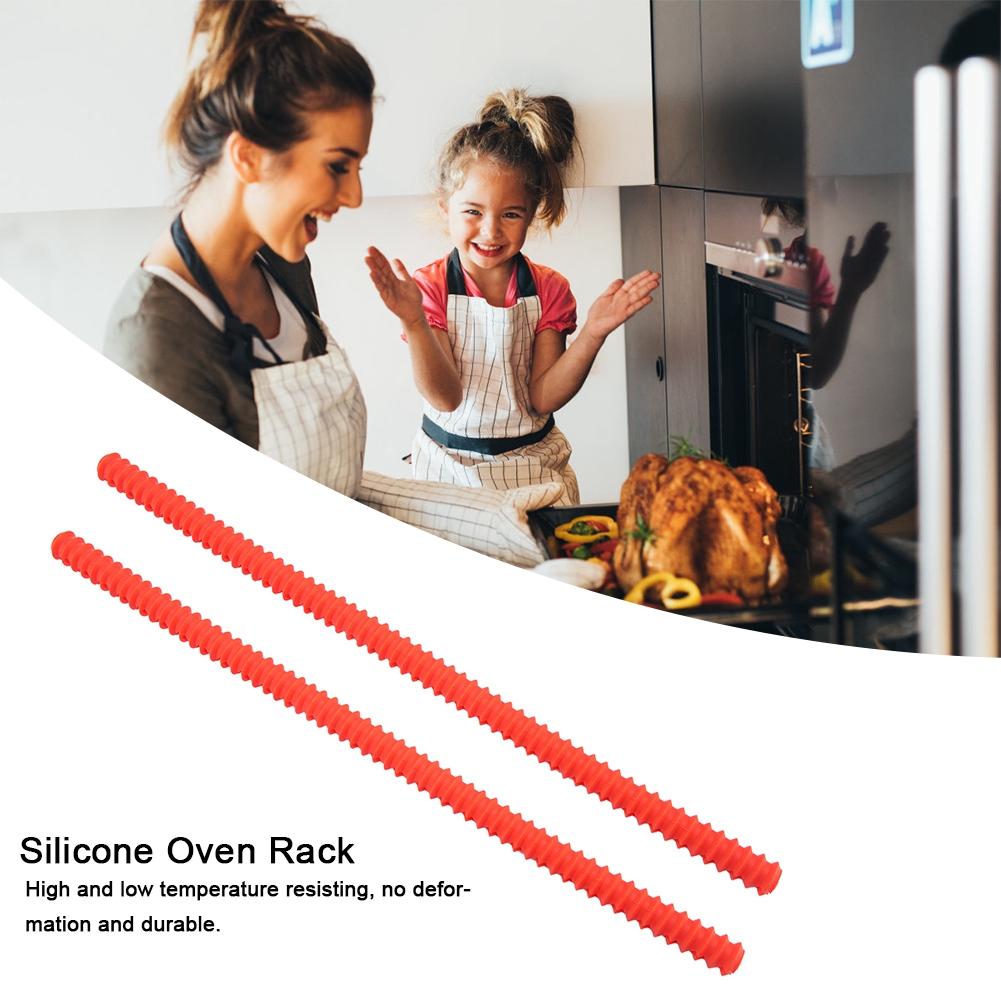 

2pcs Heat Insulated Silicone Clips Hot Oven Rack Shelf Guards Avoid Scald Protector Tool