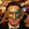 Men Half Face Mask with Elastic Band Vintage Glitter Half Face Guard Eye Mask Halloween Costume Masquerade Party Stage Performance Accessories