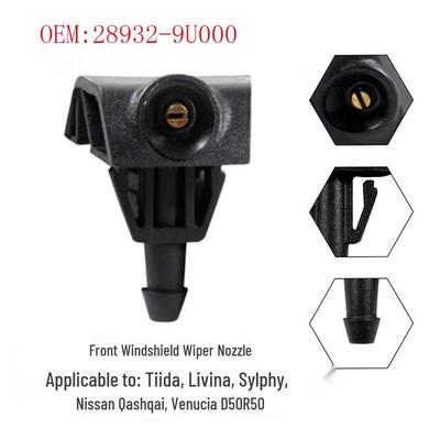 28932-9U000 Front Windshield Wiper Spray Nozzle for Tiida, Livina, Sylphy, Sunny Models.