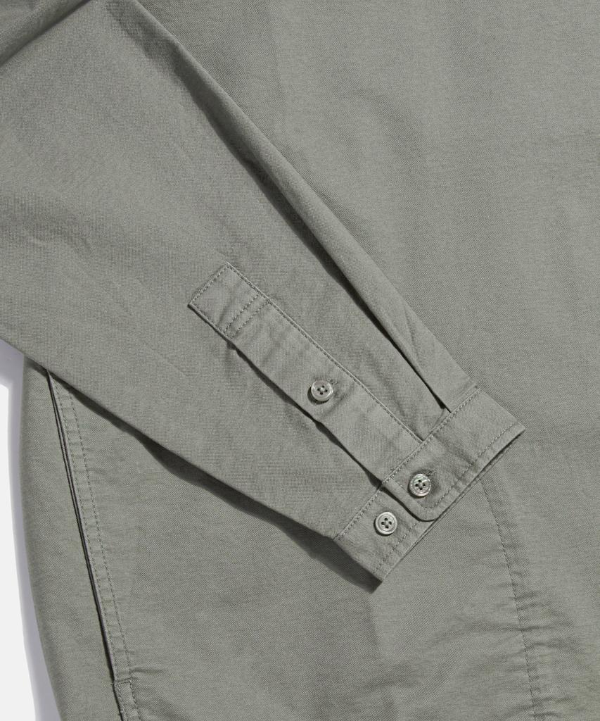 ESPIONAGE Cotton Oxford Henley Shirt Gray