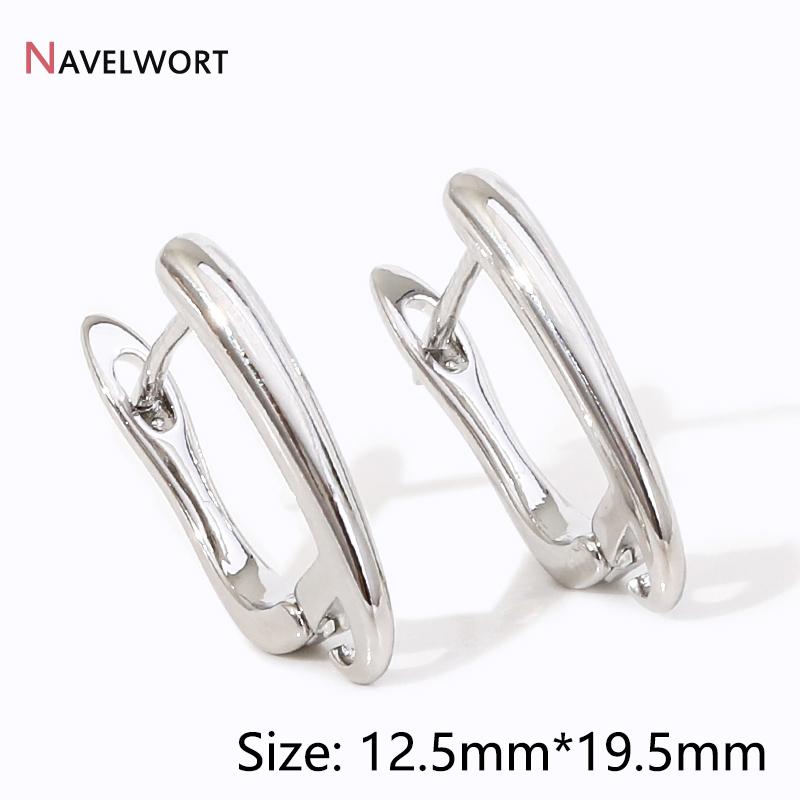 18K Gold Plated Brass Metal Earwires Basic Fasteners,Earring Fixtures,Inlaid Zircon Earring Hooks,Earring Making Supplies