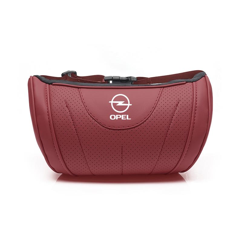 Opel Car Neck Pillow Leather Breathable Soft Headrest Accessories For Corsa Vivaro Junior D Astra Adam OPC Vectra H G C Zafira A