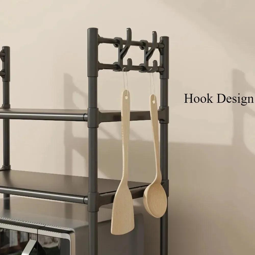 Multi Layer Kitchen Storage Rack Microwave Oven Rack Simple Vertical Storage Rack Kitchen Accessories Countertop Seasoning Rack