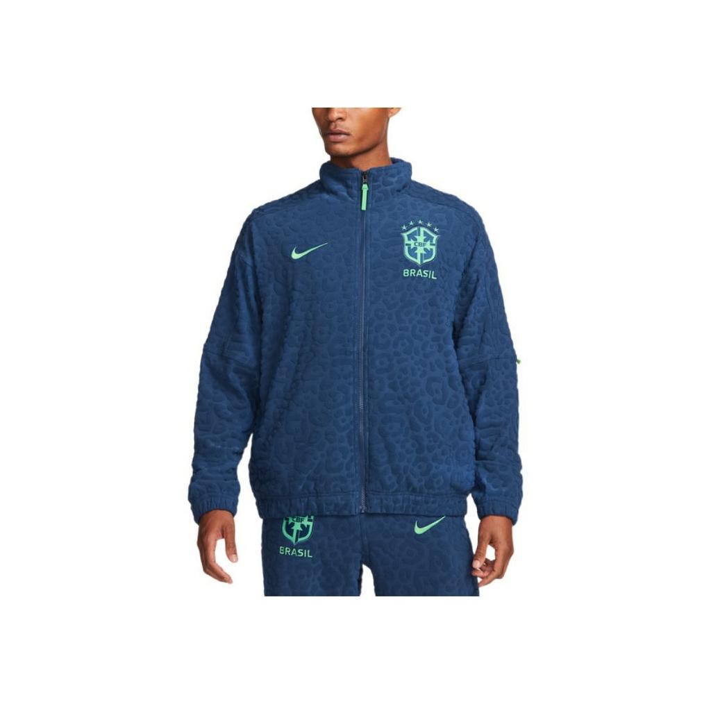 Nike Logo Print Solid Soccer Track Jacket Men Outerwear Blue DX2045-490