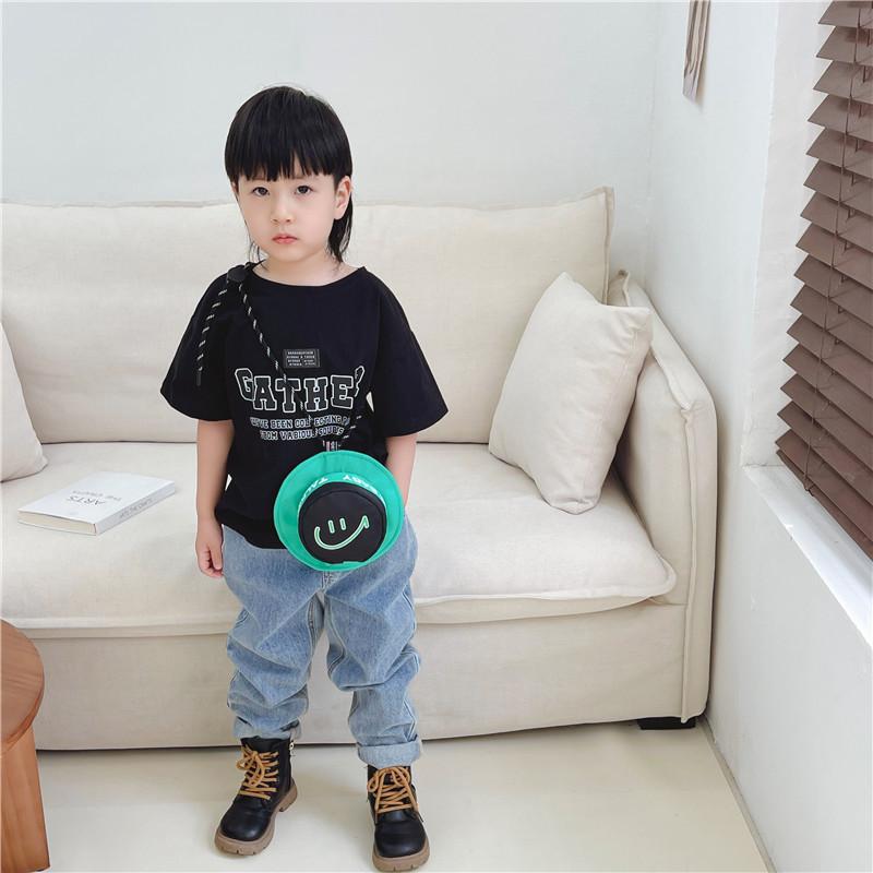 Adorable Korean Style Children's Bag With Trendy Colorful Smiley Face Design For Boys And Girls