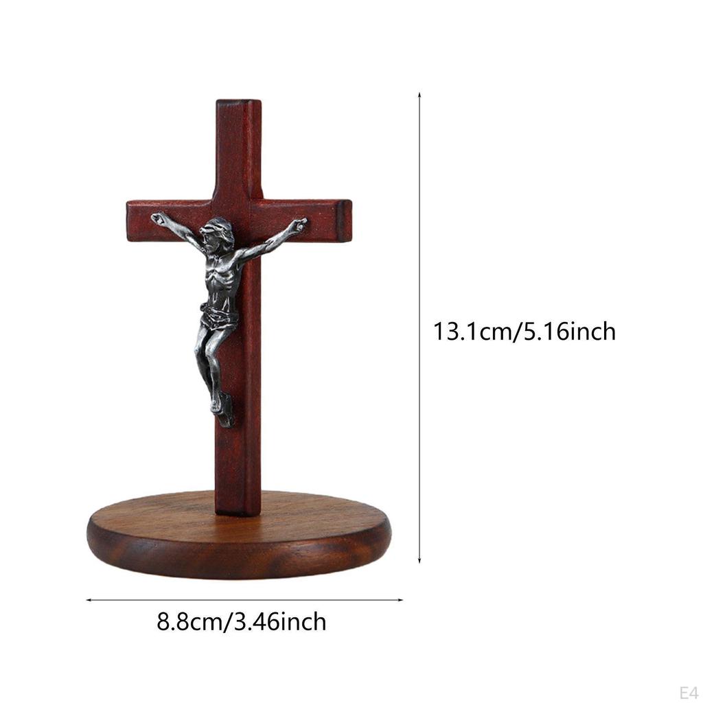 Figurine Sculpture Jesus Cross, Gift From The Prayer Religious Statue, Office Ornament, for