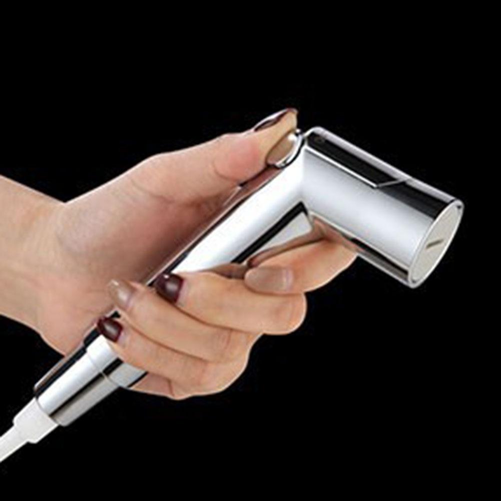 Hand Held Bidet For Bathroom Self Cleaning Press-free Silver