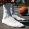 6Pairs White and Black Basketball Crew Sock Breathable Bottom of Towel Compression Sock Non-slip Wear-resistant Athletic Sock