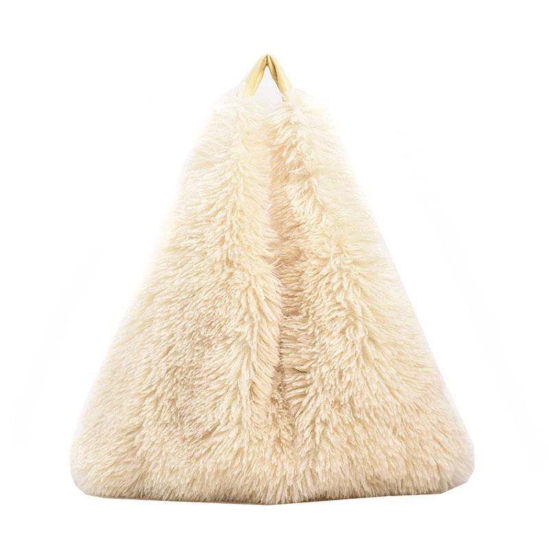 

Winter Solid Color Fluffy Shoulder Bags for Women Large Capacity Ladies Furry Handbags Tote Portable Plush Hobos Underarm Bag
