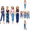 Trendy Handmade T-shirt Blouse And Jeans Clothes Outfits For 11 Inch Barbie Dolls