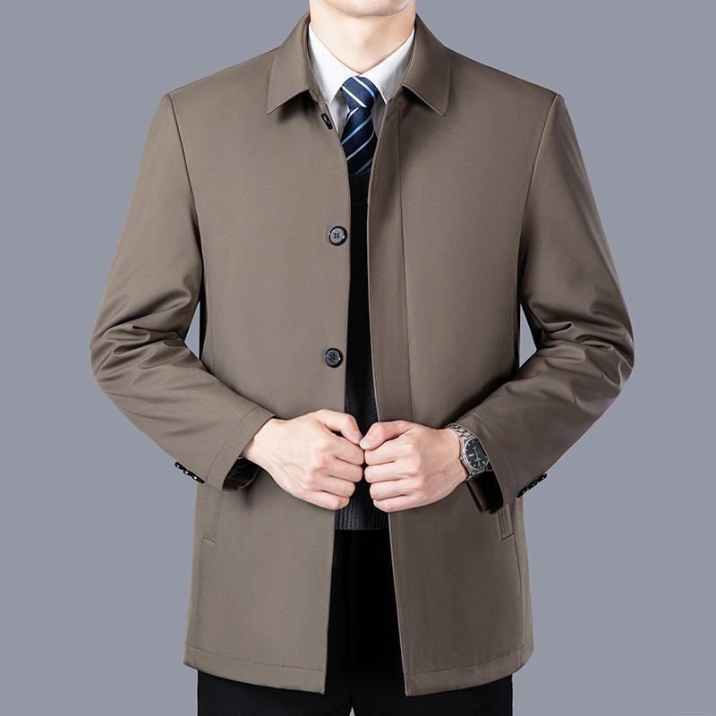 Winter Men's Down Jacket with Lapel and Detachable Inner Liner, Casual, Loose and Warm Men's Coat