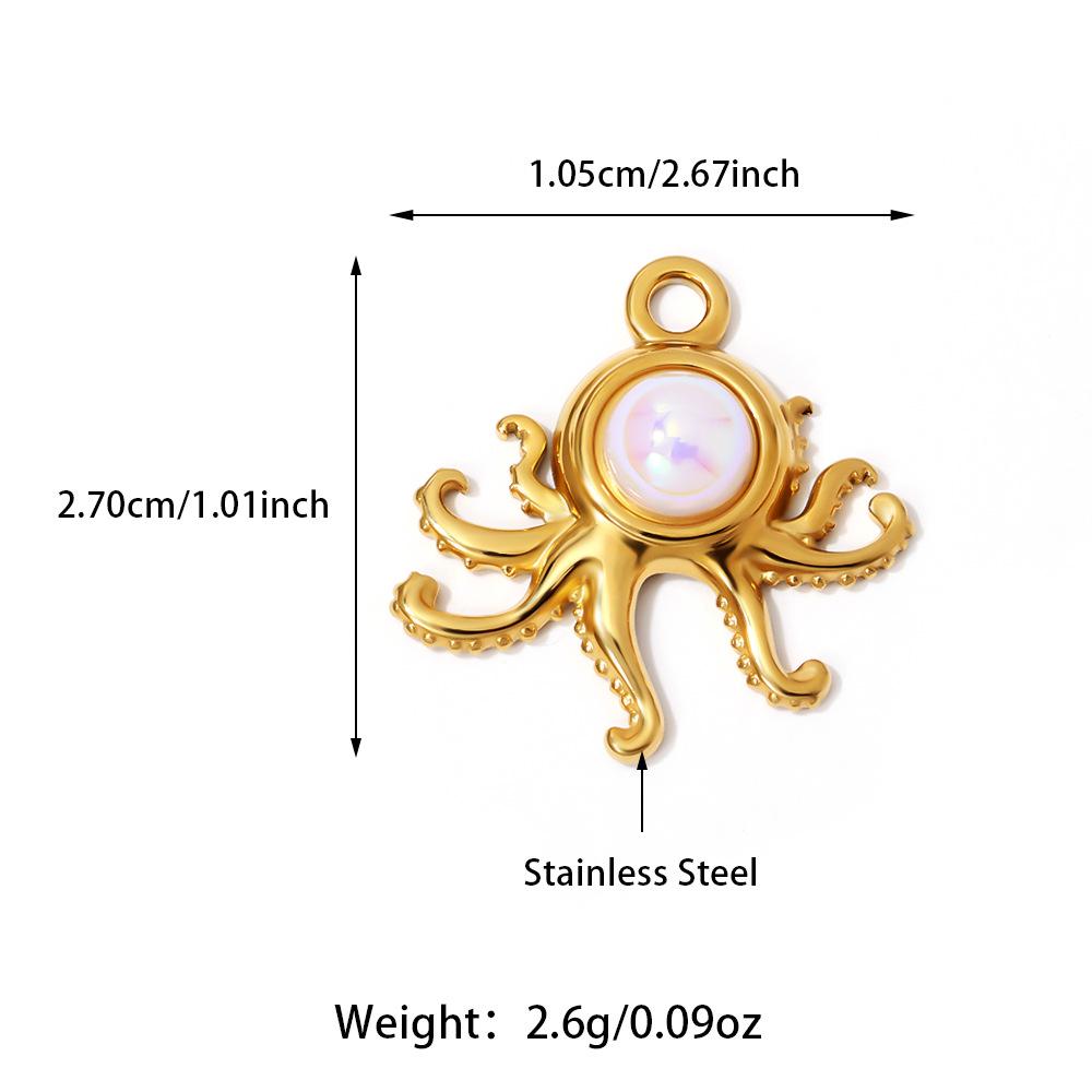 European & American DIY Pendant: Stainless Steel Butterfly, Flower, Starfish with 18K Gold Electroplating