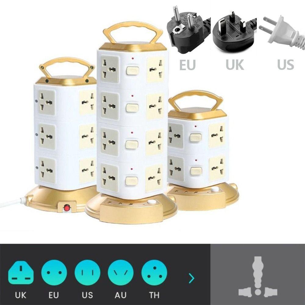 2m Extension Cord Outlet Power Strip Universal Extended Usb Socket Multi-Plug Outlet  Expansion