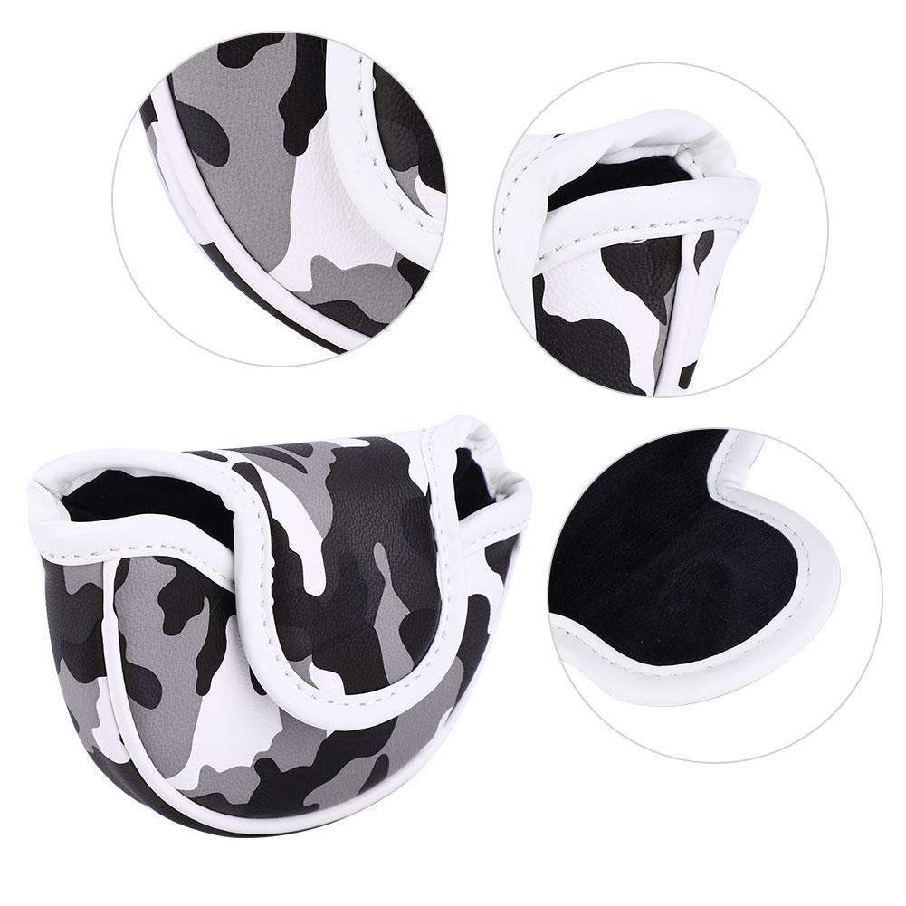 PU Leather Camouflage Semicircular Waterproof Magnetic Buckle Golf Putter Head Cover Club Headcovers
