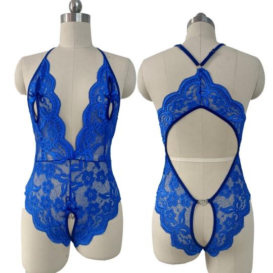 S-3XL Fashion Sexy Lingerie Open Crotch Lace Perspective Sexy Bodysuits Womens