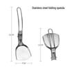 Portable Folding 304 Stainless Steel Spatula and Frying Pan for Camping, Picnic, BBQ, and Outdoor Travel