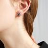 Gothic Punk Red Zircon Wing Earrings for Women Feather Angel Devil Ear Studs Unique Graduation Nightclub Look