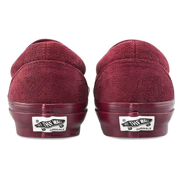 Vans OG Classic Slip-On Sametová výšivka - Leopard Granátové jablko Unisex Tenisky Červené VN0A45JK9RH