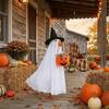 With Pumpkin Basket Porch Goose Halloween Outfit  Outdoor Courtyard Decoration