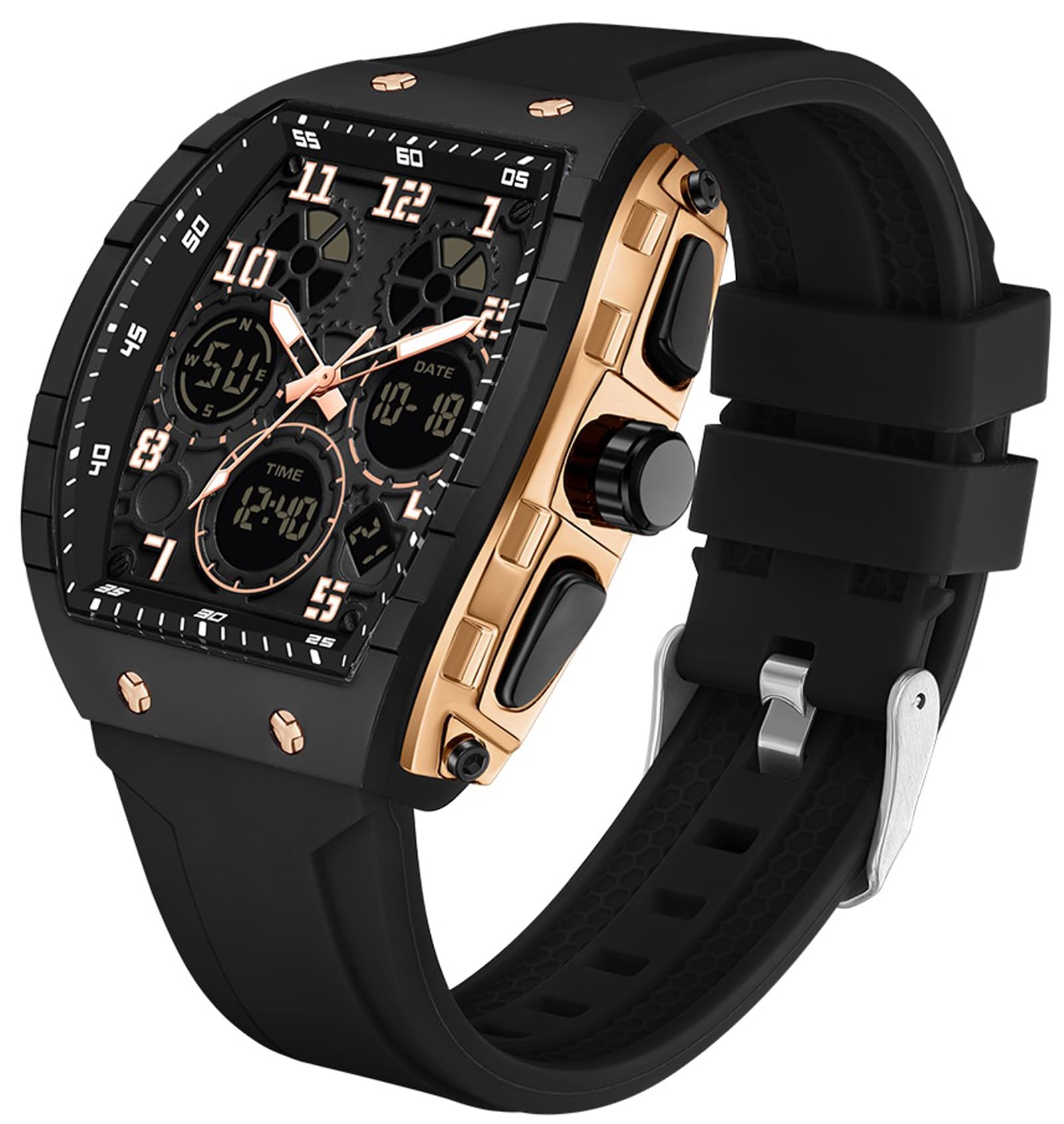 

Digital Dual Pilot Time Sports Watch for Luminous Day and Date Display Men s Watch, Time, Analog, Style, Multi-Function, Stopwatch, Alarm, Signal,