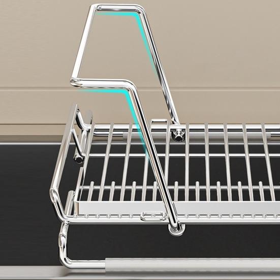 Nerezový košík na dřez Stabilní šroubové upevnění Nastavitelný teleskopický design Odolný sítko do dřezu