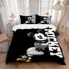 3pcs Cool Mickey Mouse Printed Quilt Set, Includes 1 Quilt Cover and 2 Pillowcases, Machine Washable, Suitable for All Seasons.W013