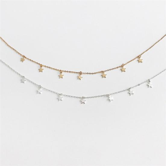 Collana da Donna con Ciondolo a Stella a Cinque Punte, Catena Choker, Gioiello, Regalo