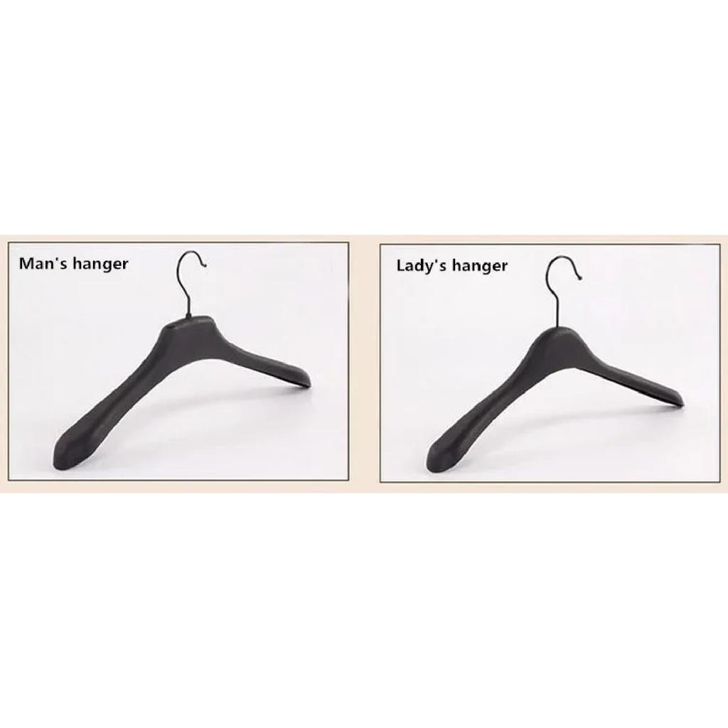 10pcs Black Thick Wide Shoulder Plastic Clothes Hanger for Coats Jacket and Fur