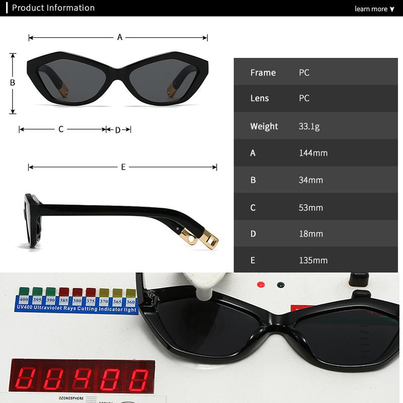  New Cat Eye Sunglasses Women Uv400 Female Green Blue Retro Sun Glasses for Men Decoration Ladies Gift
