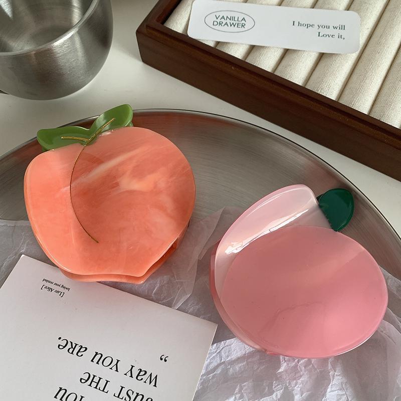 Summer New Fashion Fruit Hair Accessories Sweet Cute Colorful Apple Peach Acetic Acid Shark Clip For Woman Girls