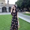 French Retro Floral Dress Women's Summer 2026 New Flying Sleeves Design Feeling Waist and Thin A-shaped Long Dress