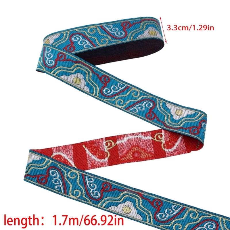 1.7M Long Embroidery Patches Cloud Pattern Fabric Ribbon Sewing Trim For Handmade Costume Curtain Sewing Embellishments