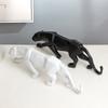 Panther Statue Animal Figurine Abstract Geometric Style Resin Leopard Sculpture Home Office Desktop Decoration Crafts
