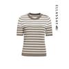 ELLASSAY Women's Striped Knit Top with Shoulder Buttons