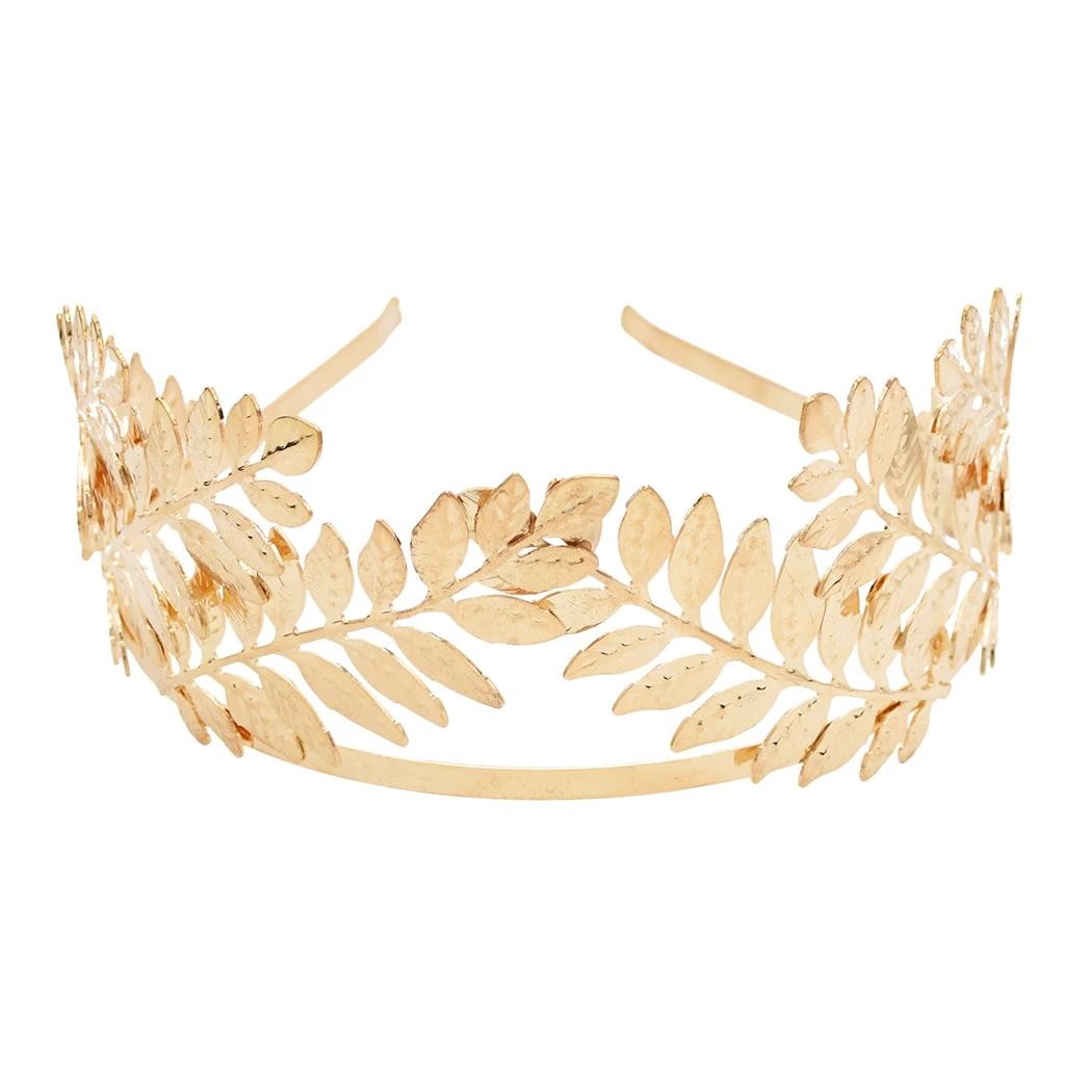 

Грецька римська богиня Оливковий лист Металеві пов язки Головний убір Наречена Тіара Весільні аксесуари Міс Всесвіт Прикраси на голову дівчини в короні
