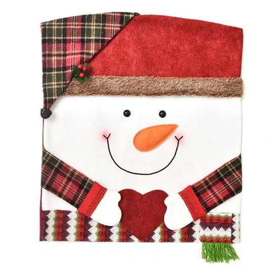Capa de Cadeira de Natal Boneco de Neve Papai Noel Forma de Rena Capa de Encosto com Tema de Natal Decoração de Assento de Restaurante