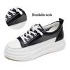 Fashion White Breathable Net Sneakers Women Low-Heel Flat Platform Ladies Lace-Up Fashion White Shoes Zapatos De Mujer Zapatos