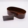 Mitani Yamanaka Lacquerware Lunch Box, Single Layer, Antibacterial, Approx. 550ml, Microwave and Dishwasher Safe, Traditional Japanese Style, Brown, M
