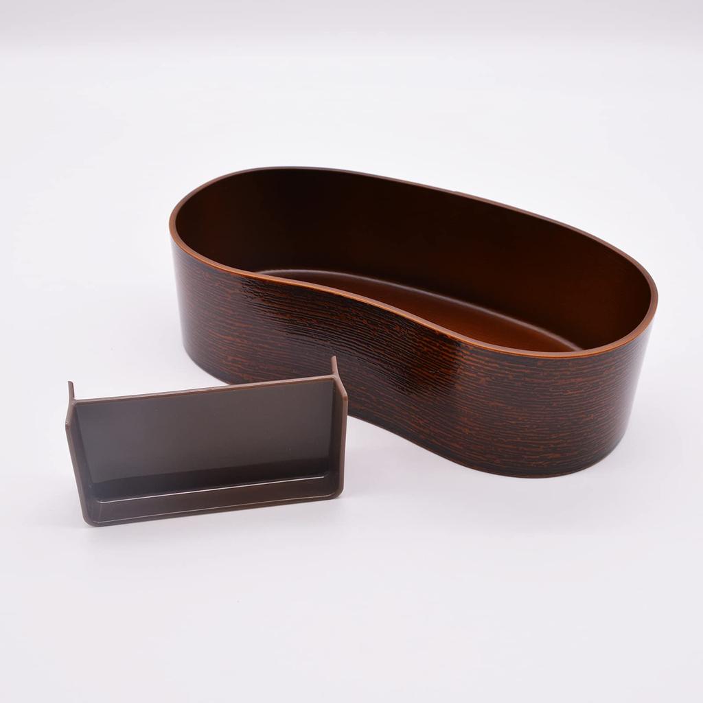 Mitani Yamanaka Lacquerware Lunch Box, Single Layer, Antibacterial, Approx. 550ml, Microwave and Dishwasher Safe, Traditional Japanese Style, Brown, M