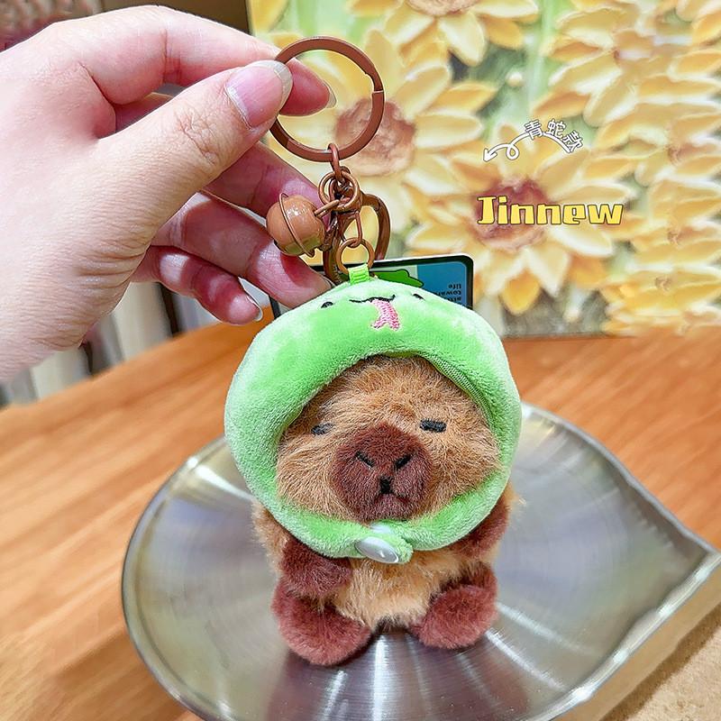 Wearing Rabbit Snake Chicken Cat Penguin Headgear Capybara Plush Keychain Gift