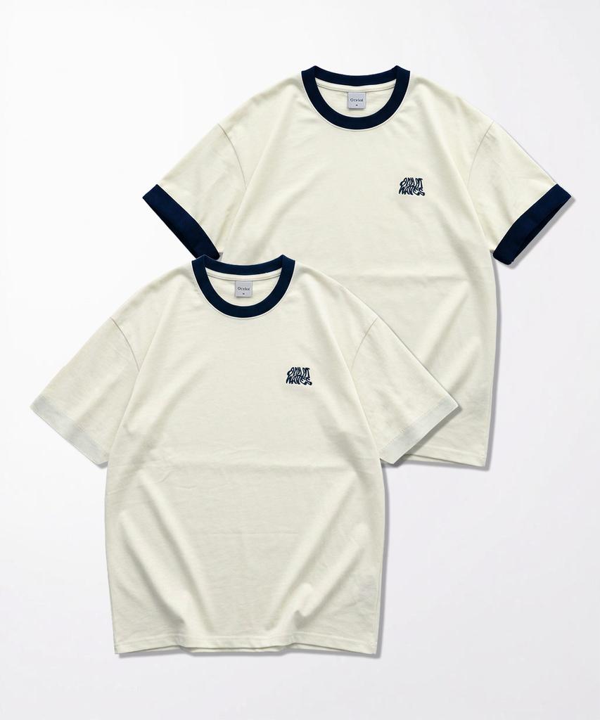 Osillos C106 Roll-Up Trim Ringer Short Sleeve T-Shirt_Cream