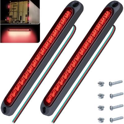 2 PCS Led Trailer Tail Light Bar, 10 Inch 15 Red Led Brake Lights Strip Assembly, IP67 Waterproof Trailer Light Kit For Golf Cart, For Marine Boats