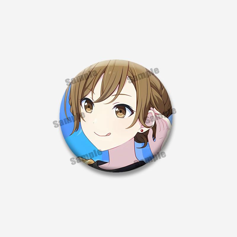 Cartoon Figure PJSK Kiritani Tenma Saki Badge Cute Game Character Lapel Pins Round Brooch for Bag Clothes Hat Decor Jewelry Gift